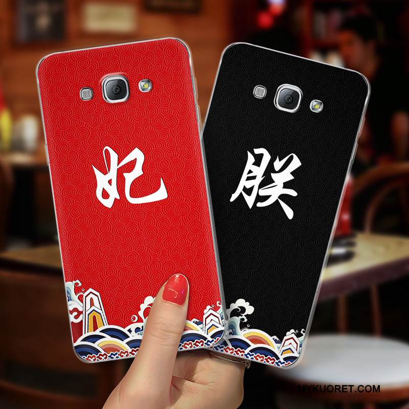 Kuori Samsung Galaxy A8 Laukut Puhelimen Kuoret Musta, Kotelo Samsung Galaxy A8 Silikoni Persoonallisuus Punainen