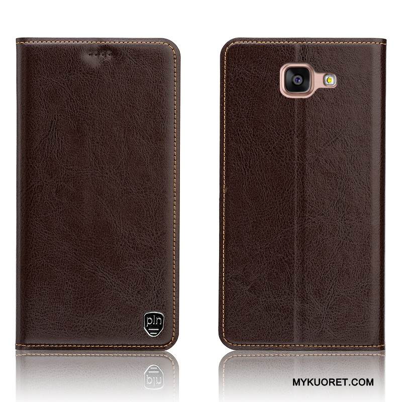 Kuori Samsung Galaxy A8 Nahka Kukkakuvio Puhelimen Kuoret, Kotelo Samsung Galaxy A8 Kuoret Murtumaton