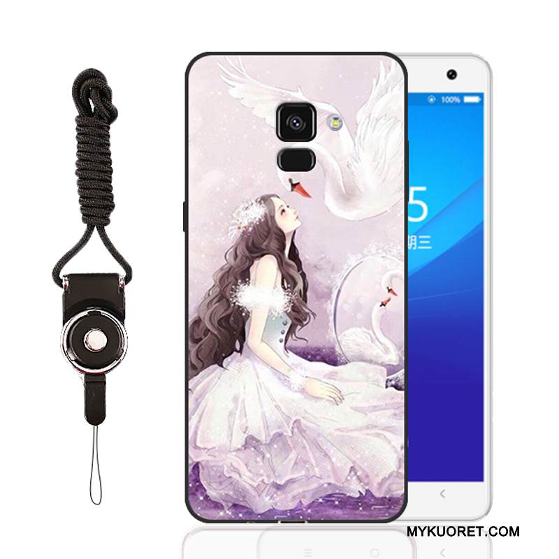 Kuori Samsung Galaxy A8+ Silikoni Violetti Murtumaton, Kotelo Samsung Galaxy A8+ Laukut