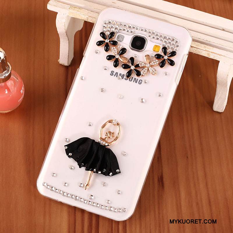 Kuori Samsung Galaxy A8 Strassi Musta Läpinäkyvä, Kotelo Samsung Galaxy A8 Suojaus Kova Puhelimen Kuoret