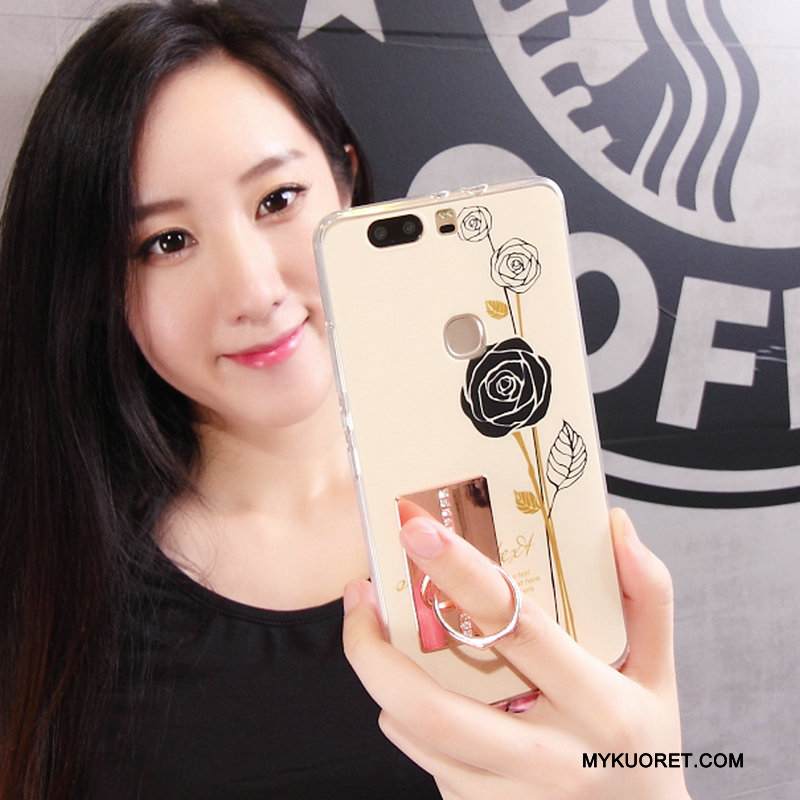 Kuori Samsung Galaxy A8 Suojaus Kulta Murtumaton, Kotelo Samsung Galaxy A8 Tuki Puhelimen Kuoret Ripustettavat Koristeet