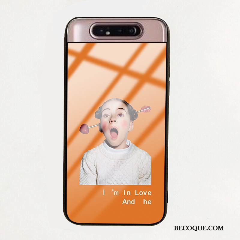 Kuori Samsung Galaxy A80 Laukut Kova Rakastunut, Kotelo Samsung Galaxy A80 Luova Murtumaton Lasi