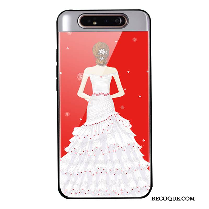 Kuori Samsung Galaxy A80 Suojaus Sideharso Persoonallisuus, Kotelo Samsung Galaxy A80 Lasi Puhelimen Kuoret