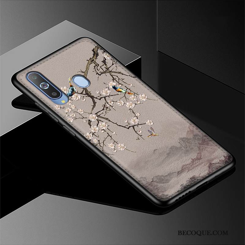 Kuori Samsung Galaxy A8s Laukut Harmaa Puhelimen Kuoret, Kotelo Samsung Galaxy A8s Nahka Trendi Rakastunut