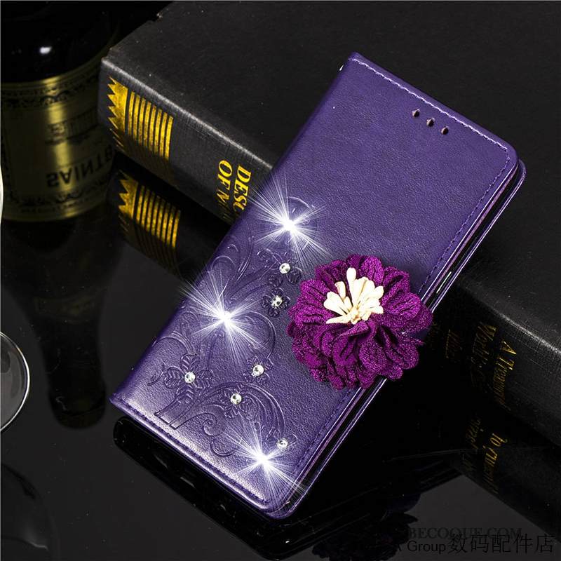 Kuori Samsung Galaxy A9 2018 Strassi Trendi Puhelimen Kuoret, Kotelo Samsung Galaxy A9 2018 Nahka Violetti