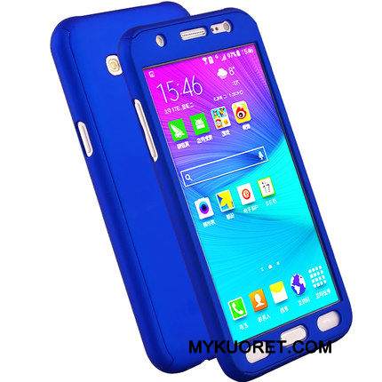 Kuori Samsung Galaxy J3 2016 Suojaus Ohut Sininen, Kotelo Samsung Galaxy J3 2016 Kova Pesty Suede