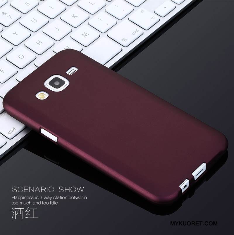 Kuori Samsung Galaxy J5 2016 Silikoni Murtumaton Viini Punainen, Kotelo Samsung Galaxy J5 2016 Laukut Puhelimen Kuoret