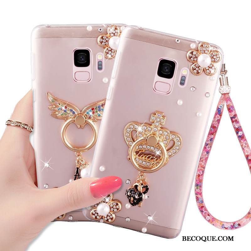 Kuori Samsung Galaxy J6 Rhinestone Inlay Kulta Puhelimen Kuoret, Kotelo Samsung Galaxy J6 Suojaus Niitti Rengas