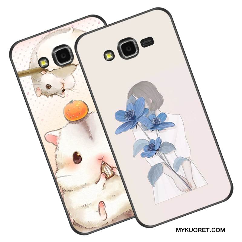 Kuori Samsung Galaxy J7 2015 Laukut Musta Puhelimen Kuoret, Kotelo Samsung Galaxy J7 2015 Pehmeä Neste Valkoinen Uusi