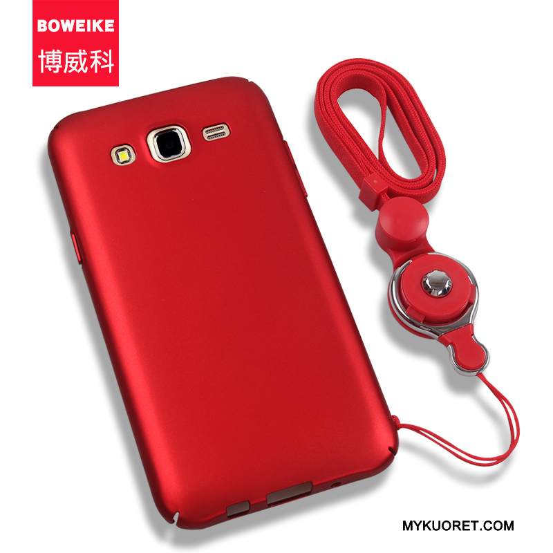 Kuori Samsung Galaxy J7 2015 Suojaus Kova Punainen, Kotelo Samsung Galaxy J7 2015 Murtumaton Ripustettavat Koristeet