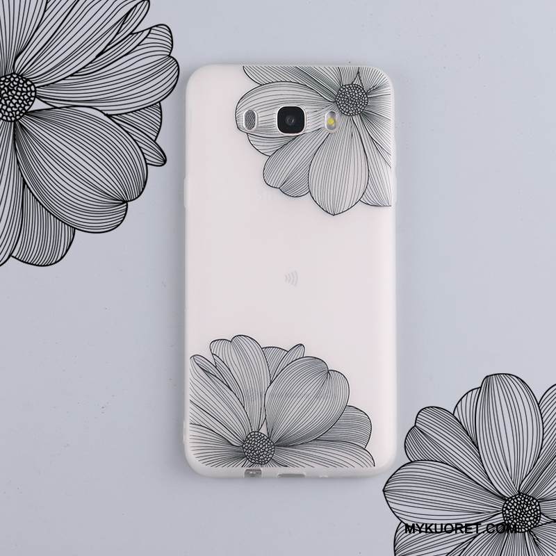 Kuori Samsung Galaxy J7 2016 Laukut Murtumaton Pesty Suede, Kotelo Samsung Galaxy J7 2016 Silikoni Puhelimen Kuoret Musta