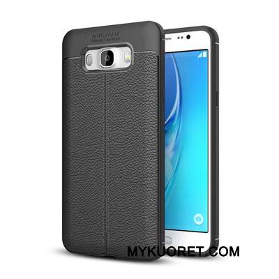 Kuori Samsung Galaxy J7 2016 Silikoni Murtumaton Kukkakuvio, Kotelo Samsung Galaxy J7 2016 Suojaus Sininen Puhelimen Kuoret