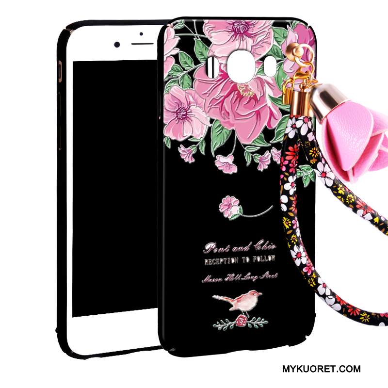 Kuori Samsung Galaxy J7 2016 Suojaus Murtumaton Puhelimen Kuoret, Kotelo Samsung Galaxy J7 2016 Laukut Musta Pesty Suede