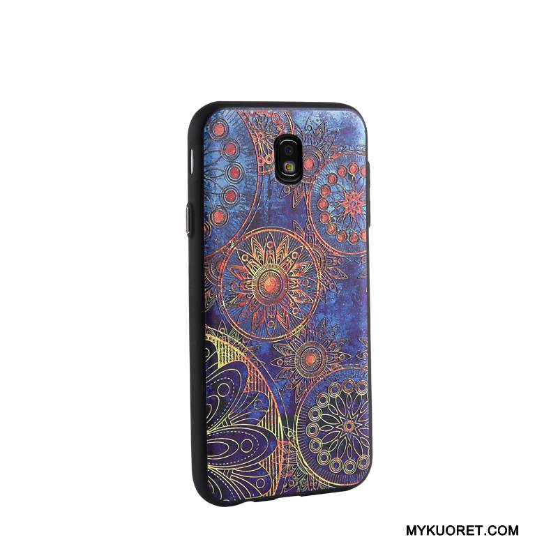 Kuori Samsung Galaxy J7 2017 Kohokuviointi Trendi Liiketoiminta, Kotelo Samsung Galaxy J7 2017 Sarjakuva Sininen Puhelimen Kuoret