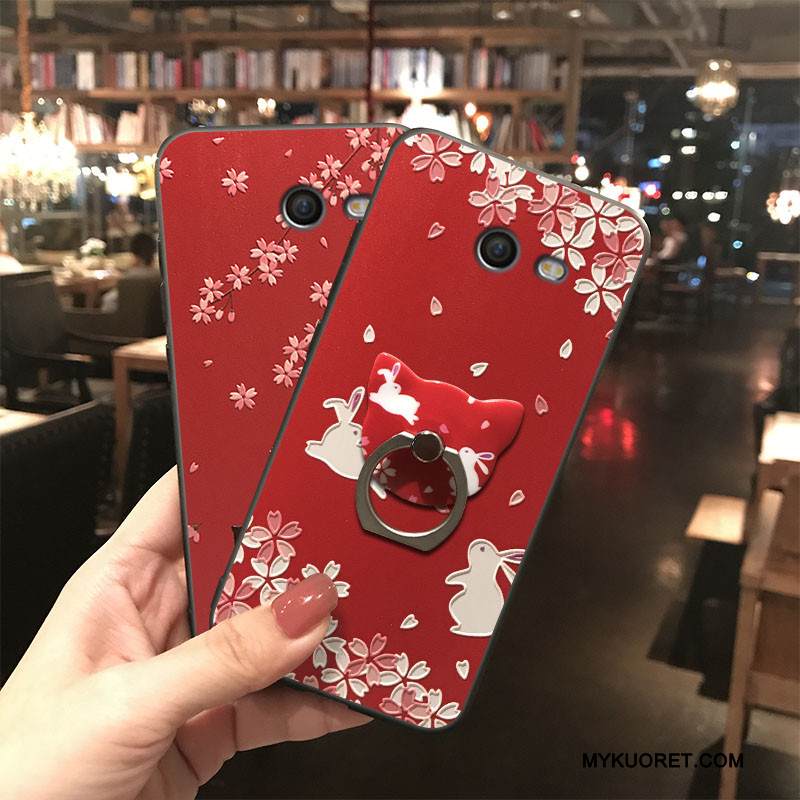 Kuori Samsung Galaxy J7 2017 Laukut L Punainen, Kotelo Samsung Galaxy J7 2017 Silikoni Ripustettavat Koristeet Persoonallisuus