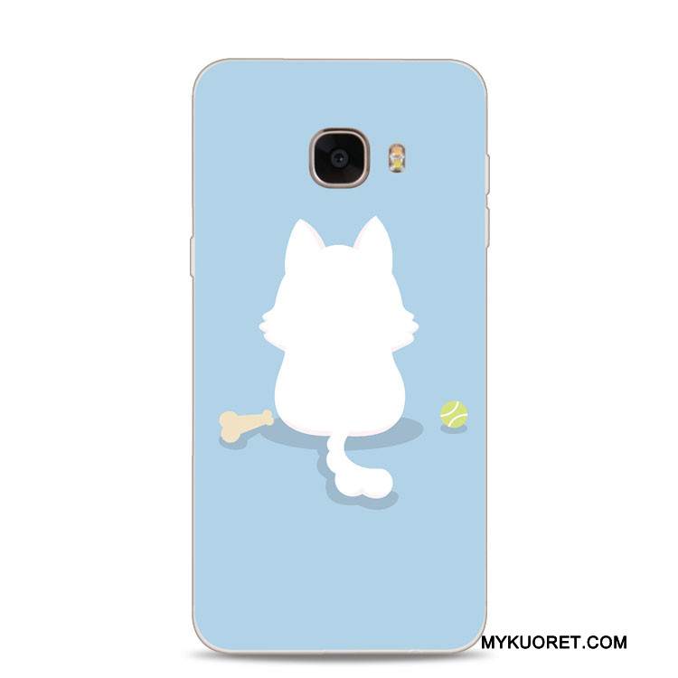 Kuori Samsung Galaxy J7 2017 Pehmeä Neste Kissa Puhelimen Kuoret, Kotelo Samsung Galaxy J7 2017 Kohokuviointi Vaaleansininen Harmaa