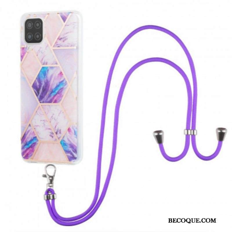 Kuori Samsung Galaxy M12 / A12 Kiristysnyörillä Marmorijohdolla