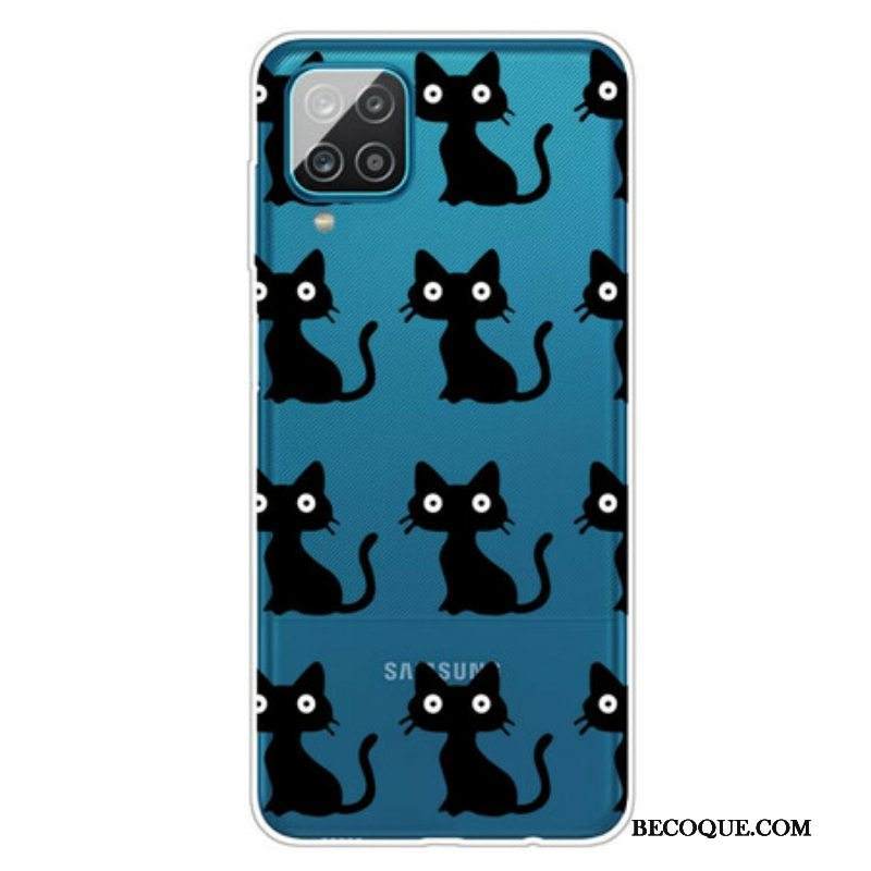 Kuori Samsung Galaxy M12 / A12 Useita Mustia Kissoja