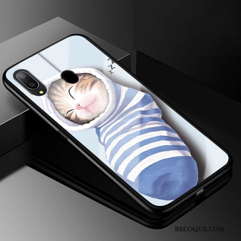 Kuori Samsung Galaxy M20 Laukut Kova Ihana, Kotelo Samsung Galaxy M20 Silikoni Sininen Lasi