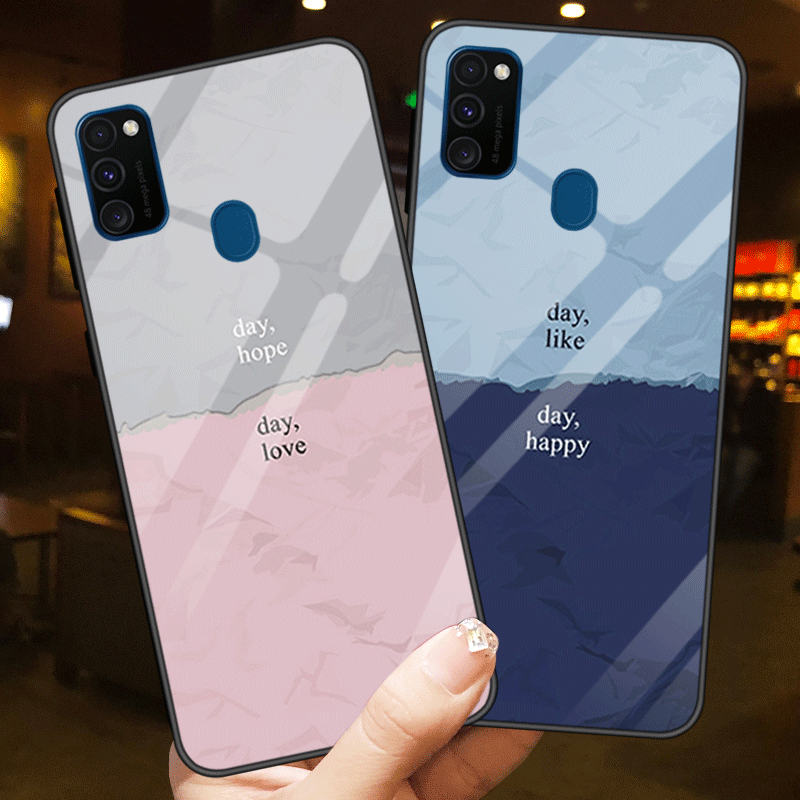 Kuori Samsung Galaxy M30s Laukut Peili Yksinkertainen, Kotelo Samsung Galaxy M30s Suojaus Puhelimen Kuoret Sininen