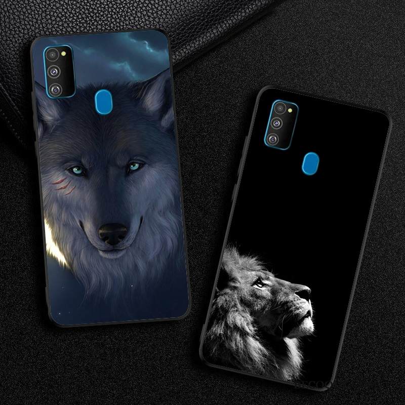 Kuori Samsung Galaxy M30s Luova Tuuli Puhelimen Kuoret, Kotelo Samsung Galaxy M30s Laukut Tide-brändi Musta