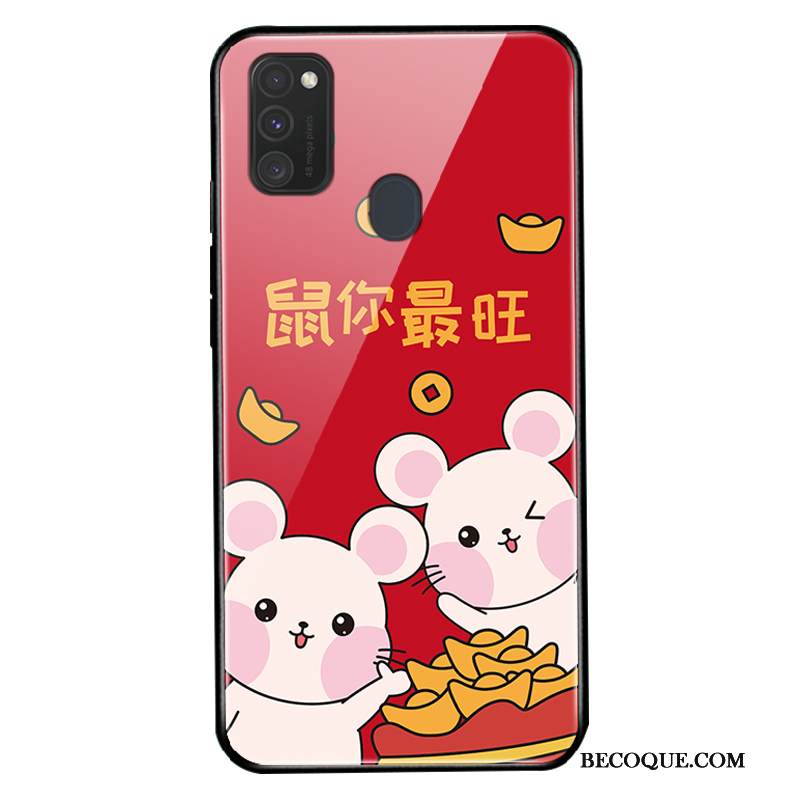 Kuori Samsung Galaxy M30s Silikoni Lasi Rakastunut, Kotelo Samsung Galaxy M30s Suojaus Rikkaus Tide-brändi