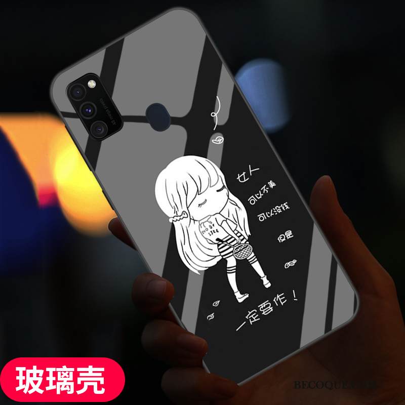 Kuori Samsung Galaxy M30s Suojaus Muokata Musta, Kotelo Samsung Galaxy M30s Pehmeä Neste Rakastunut Murtumaton