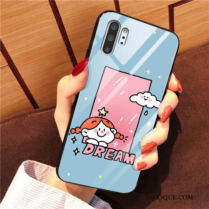 Kuori Samsung Galaxy Note 10+ Laukut Murtumaton Sininen, Kotelo Samsung Galaxy Note 10+ Silikoni Lasi Persoonallisuus