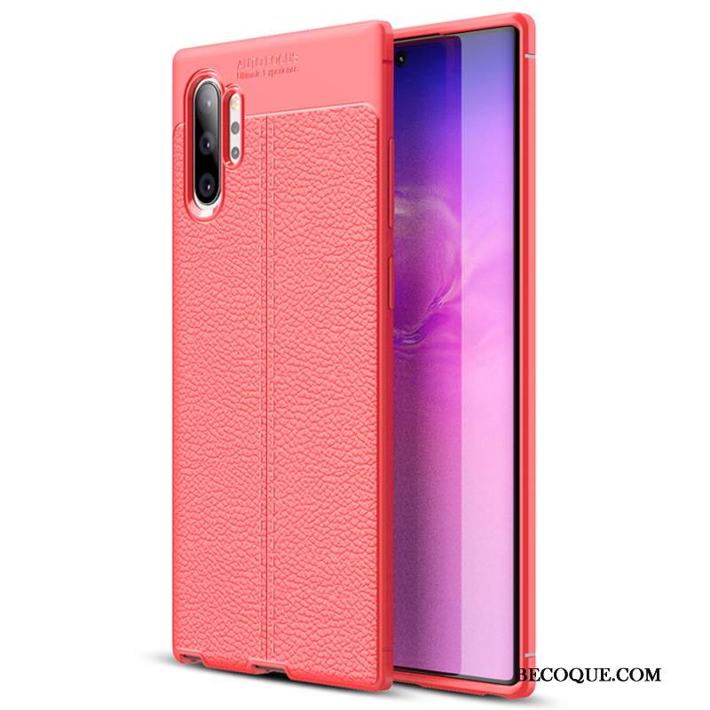 Kuori Samsung Galaxy Note 10+ Laukut Punainen Puhelimen Kuoret, Kotelo Samsung Galaxy Note 10+ Silikoni Kukkakuvio Litsi