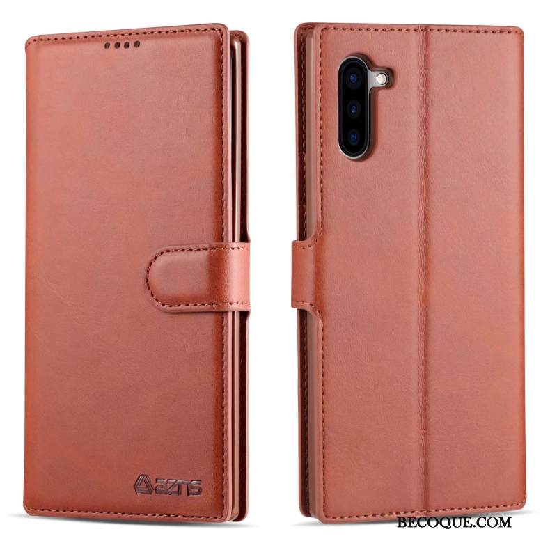 Kuori Samsung Galaxy Note 10 Nahka Kortti Puhelimen Kuoret, Kotelo Samsung Galaxy Note 10 Tuki Murtumaton Kalvo