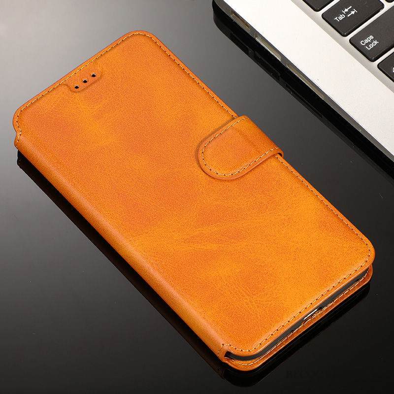 Kuori Samsung Galaxy Note 10+ Nahka Puhelimen Kuoret Keltainen, Kotelo Samsung Galaxy Note 10+