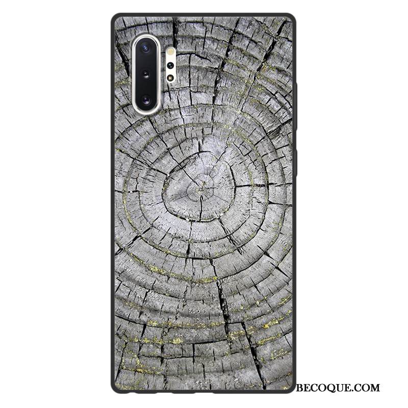 Kuori Samsung Galaxy Note 10+ Silikoni Yksinkertainen Harmaa, Kotelo Samsung Galaxy Note 10+ Puulajit Persoonallisuus Puhelimen Kuoret