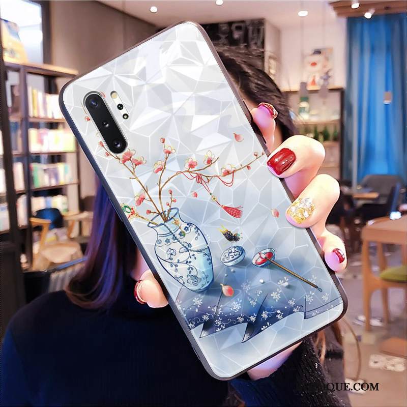 Kuori Samsung Galaxy Note 10+ Vuosikerta Taide Sininen, Kotelo Samsung Galaxy Note 10+ Timantti Murtumaton