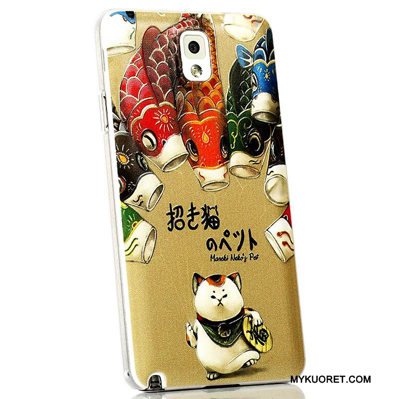 Kuori Samsung Galaxy Note 3 Kohokuviointi Puhelimen Kuoret Pesty Suede, Kotelo Samsung Galaxy Note 3 Monivärinen Ohut Ultra