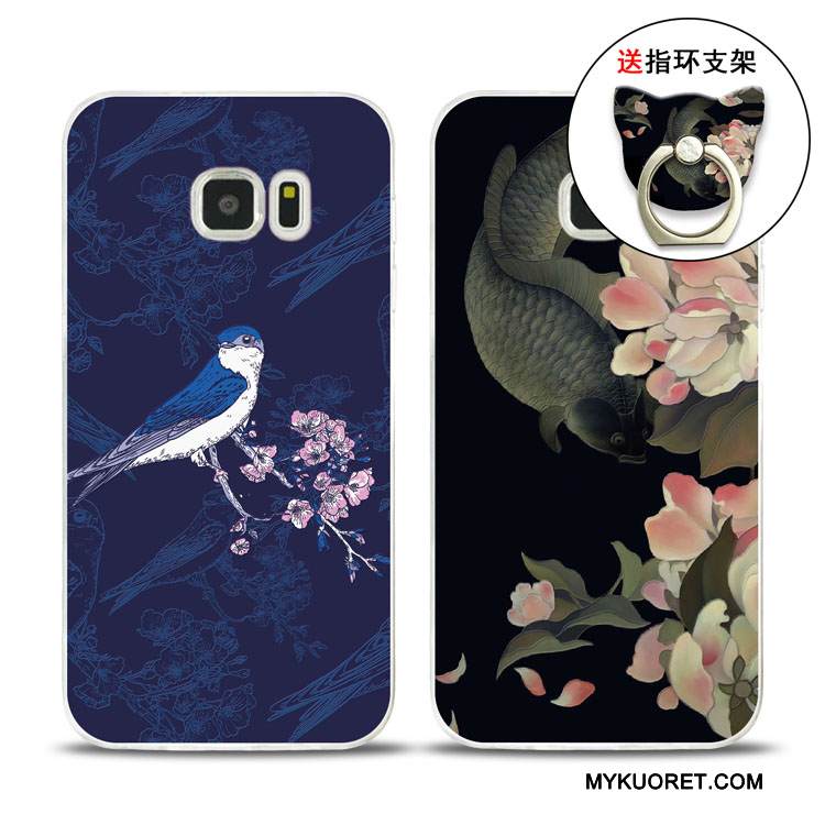 Kuori Samsung Galaxy Note 5 Kohokuviointi Tummansininen Puhelimen Kuoret, Kotelo Samsung Galaxy Note 5 Pehmeä Neste