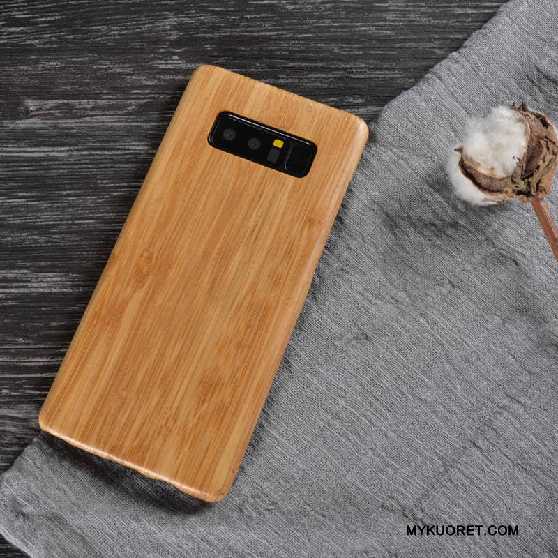Kuori Samsung Galaxy Note 8 Massiivipuu Khaki Puhelimen Kuoret, Kotelo Samsung Galaxy Note 8 Suojaus Takakansi