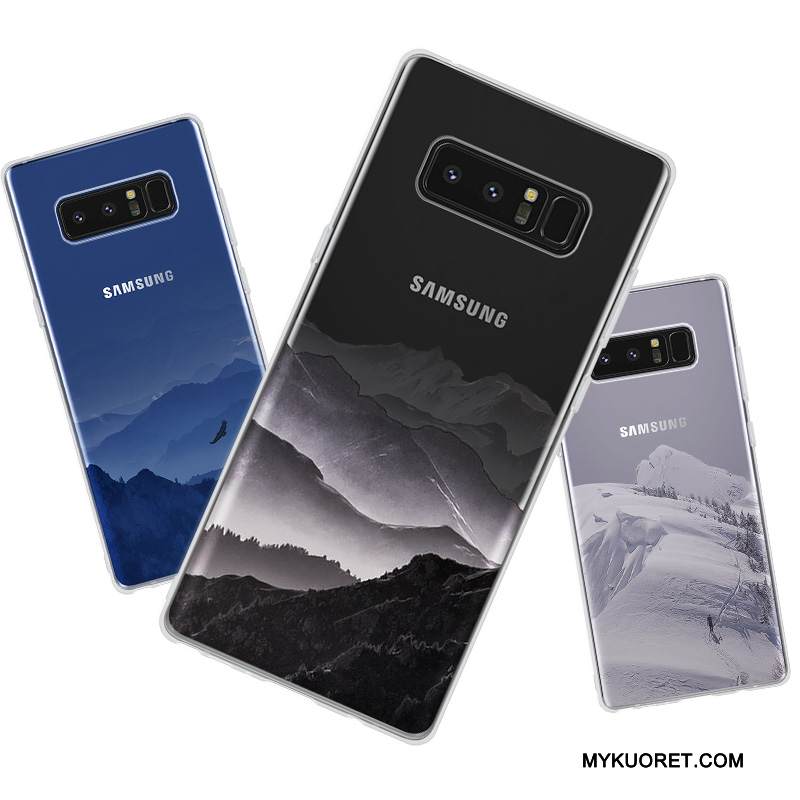 Kuori Samsung Galaxy Note 8 Pehmeä Neste Maisema Läpinäkyvä, Kotelo Samsung Galaxy Note 8 Suojaus Trendi Puhelimen Kuoret