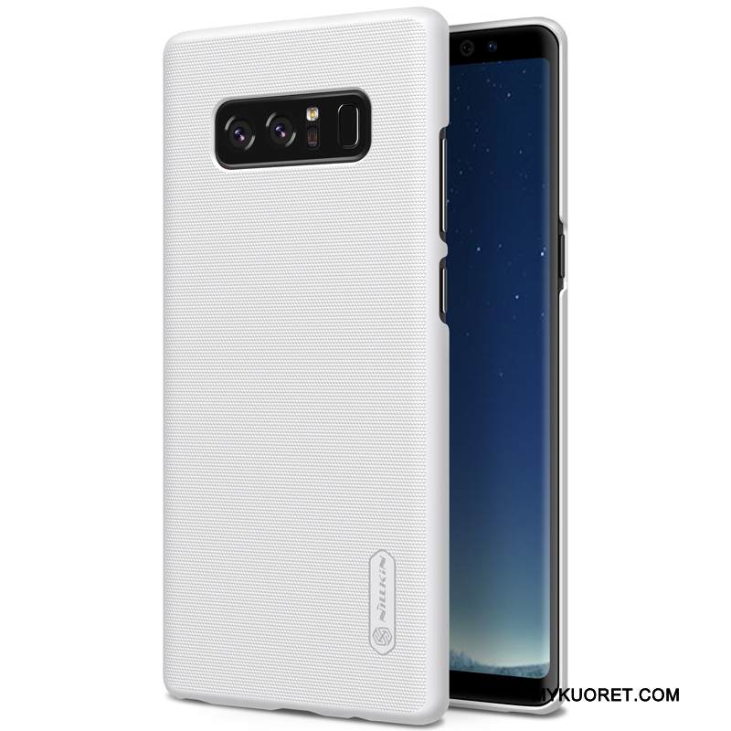 Kuori Samsung Galaxy Note 8 Suojaus Kova Puhelimen Kuoret, Kotelo Samsung Galaxy Note 8 Valkoinen Pesty Suede