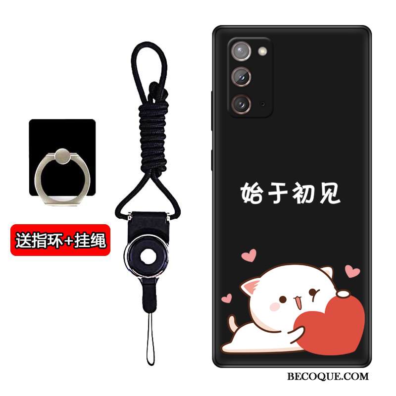 Kuori Samsung Galaxy Note20 Laukut Leimahtaa Pesty Suede, Kotelo Samsung Galaxy Note20 Sarjakuva Puhelimen Kuoret Musta