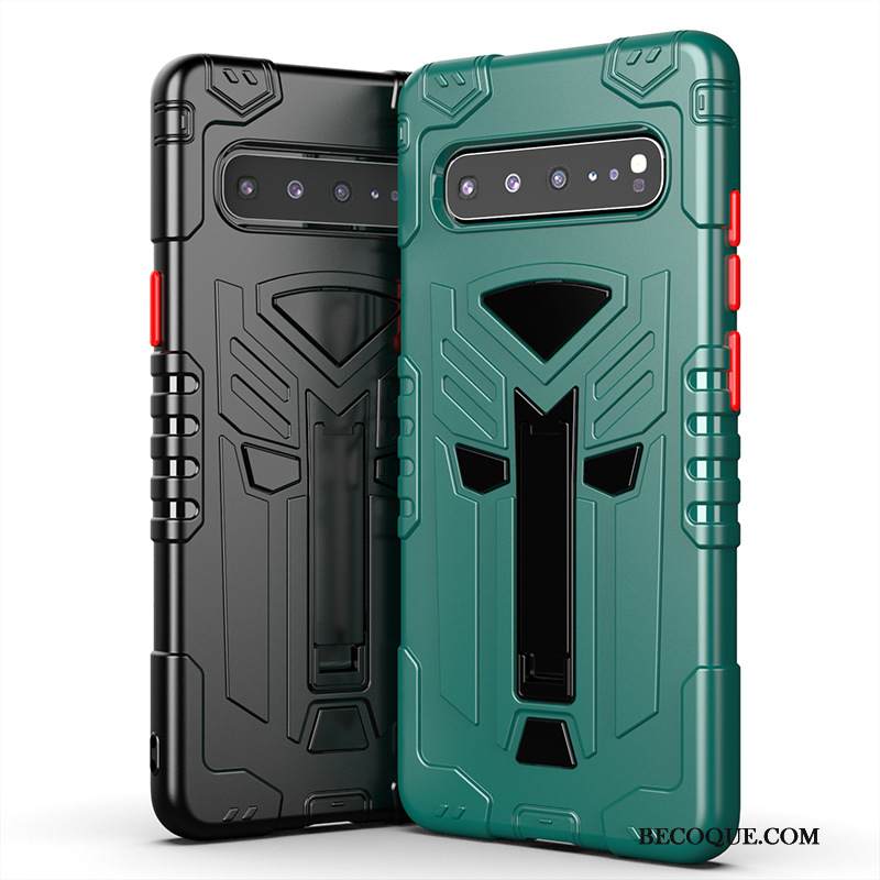 Kuori Samsung Galaxy S10 5g Tuki Takakansi Vihreä, Kotelo Samsung Galaxy S10 5g Suojaus Puhelimen Kuoret