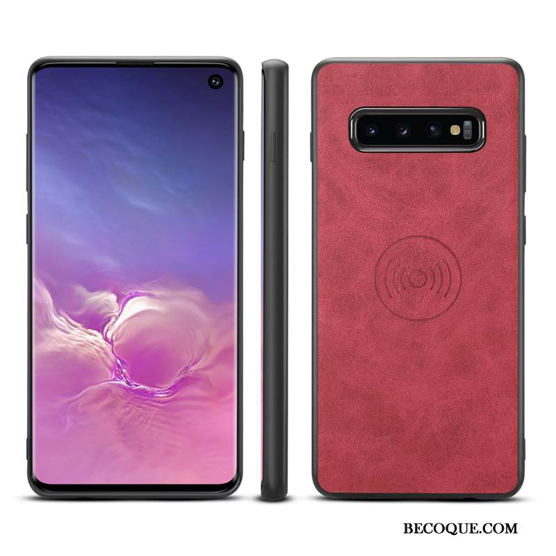 Kuori Samsung Galaxy S10 Laukut Auto Murtumaton, Kotelo Samsung Galaxy S10 Suojaus Puhelimen Kuoret Punainen