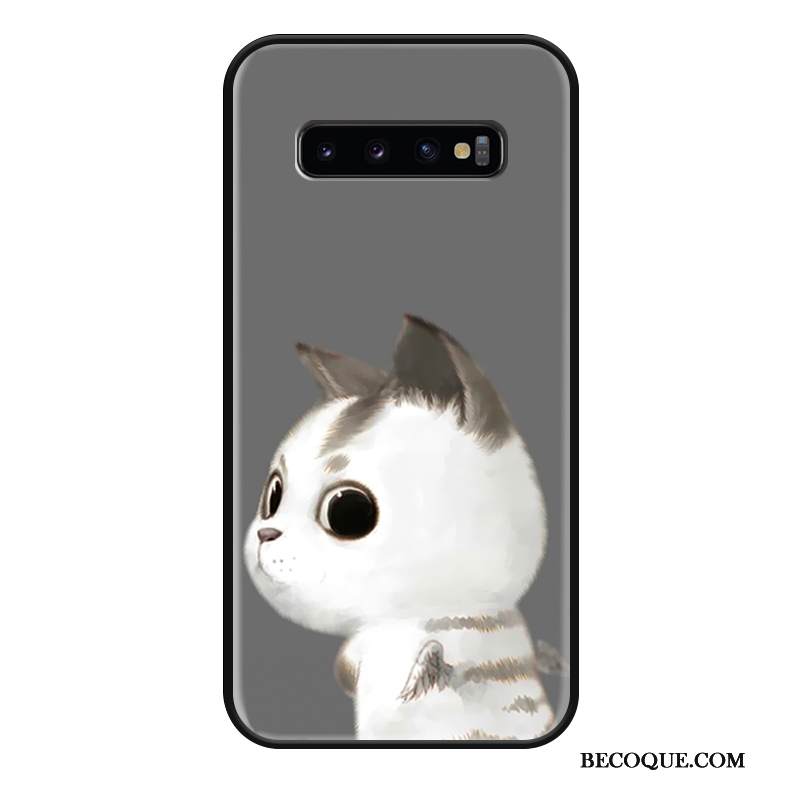 Kuori Samsung Galaxy S10 Laukut Kissa Ihana, Kotelo Samsung Galaxy S10 Kohokuviointi Murtumaton Enkeli