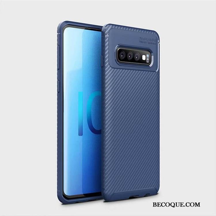 Kuori Samsung Galaxy S10 Laukut Puhelimen Kuoret Sininen, Kotelo Samsung Galaxy S10 Suojaus Pesty Suede Kuitu
