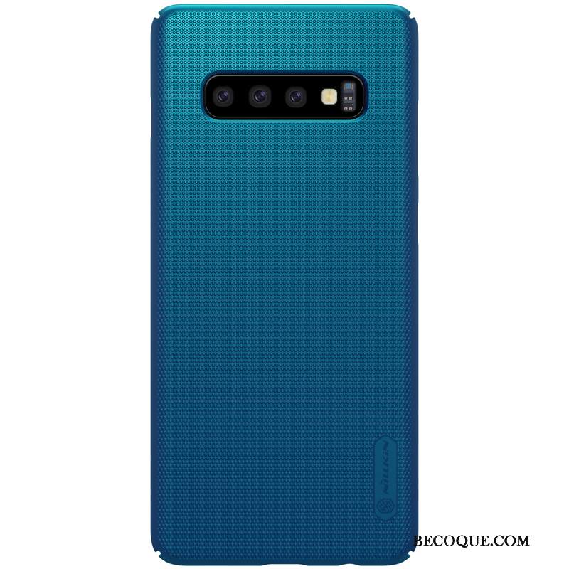 Kuori Samsung Galaxy S10 Laukut Sininen Pesty Suede, Kotelo Samsung Galaxy S10 Suojaus Kova Murtumaton