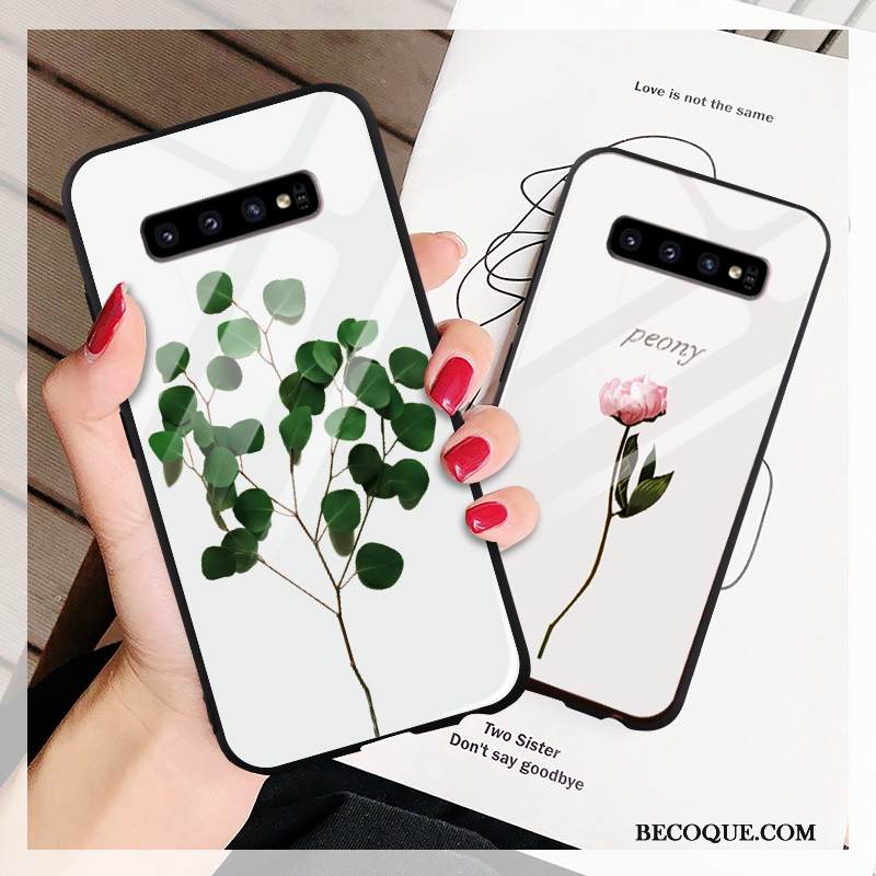 Kuori Samsung Galaxy S10 Luova Valkoinen Net Red, Kotelo Samsung Galaxy S10 Laukut Persoonallisuus Pieni