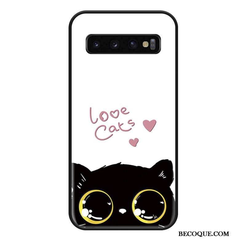Kuori Samsung Galaxy S10+ Sarjakuva Kissa Murtumaton, Kotelo Samsung Galaxy S10+ Silikoni Kustannukset L