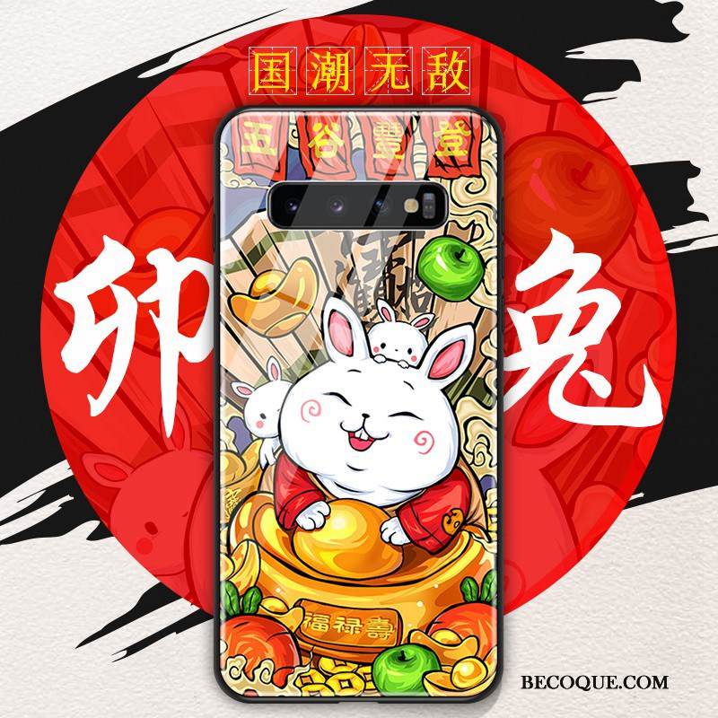 Kuori Samsung Galaxy S10 Silikoni Kiinalainen Tyyli Punainen, Kotelo Samsung Galaxy S10 Pehmeä Neste Puhelimen Kuoret Trendi