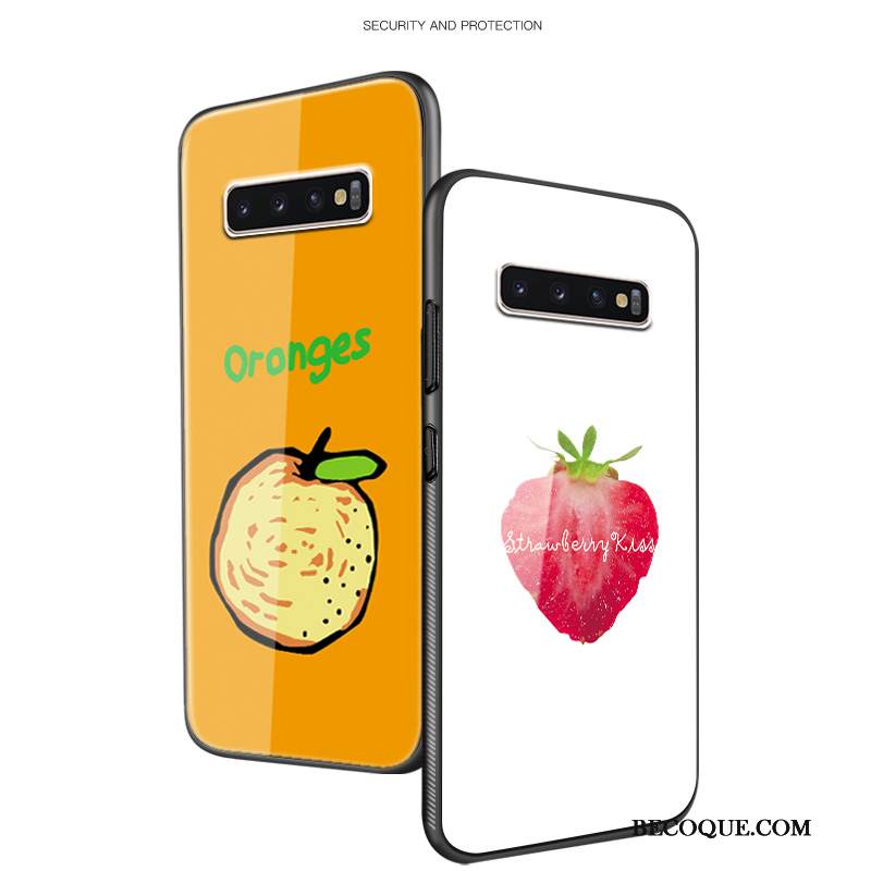 Kuori Samsung Galaxy S10 Silikoni Lasi Taide, Kotelo Samsung Galaxy S10 Laukut Ihana Kova