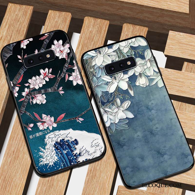 Kuori Samsung Galaxy S10e Kohokuviointi Pesty Suede Ohut, Kotelo Samsung Galaxy S10e Pehmeä Neste Ylellisyys Puhelimen Kuoret