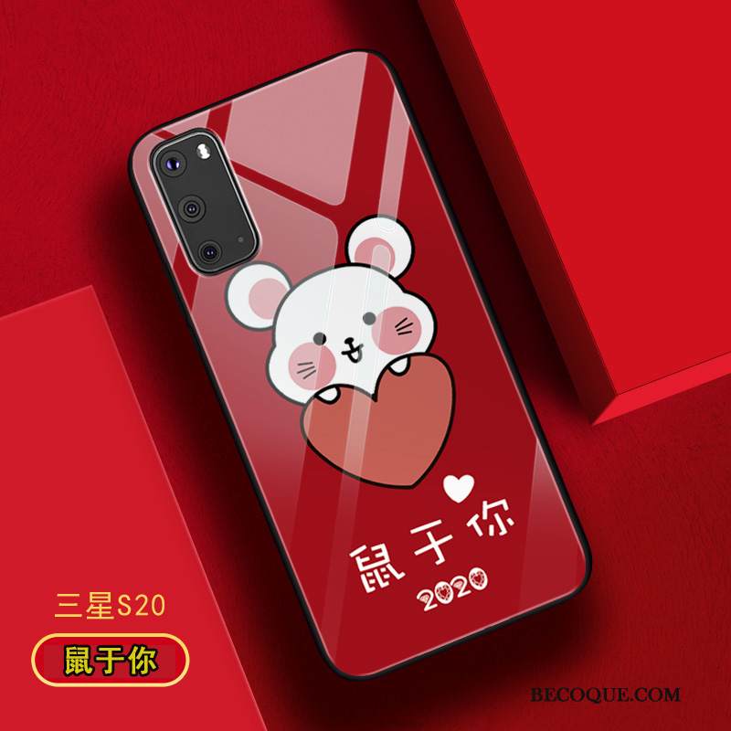 Kuori Samsung Galaxy S20 Luova Trendi Puhelimen Kuoret, Kotelo Samsung Galaxy S20 Silikoni Persoonallisuus Punainen